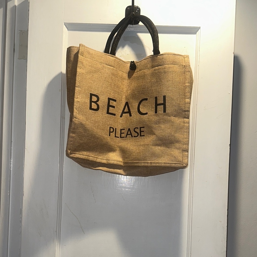Tan Beach Tote Bag